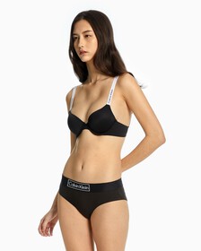 Tailored Logo Lightly Lined Demi Bra, Black, hi-res