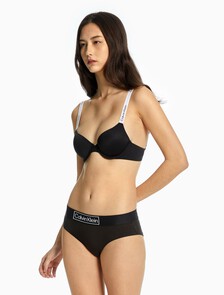 Tailored Logo Lightly Lined Demi Bra, Black, hi-res
