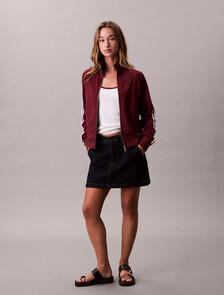 High Shine French Terry Jacket, Deep Rouge, hi-res
