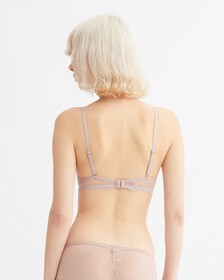 Scalloped Lace Lightly Lined Demi Bra, Gray Rose, hi-res