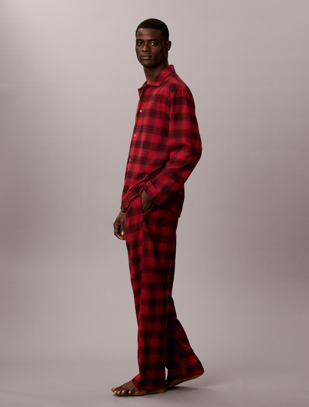 Flannel Pyjama Pants, 21634 Domino Plaid Rio Red, hi-res