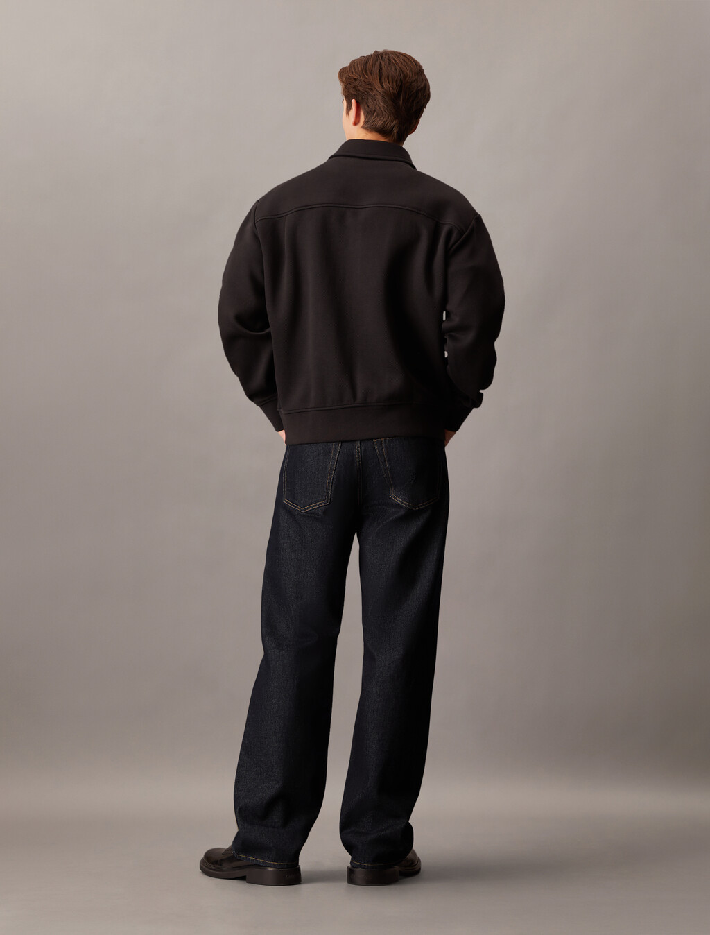 90s Straight Asymmetric Jeans, Rinse Denim, hi-res