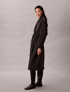 Belted Wool Trench Coat, B85 Charcoal Heather, hi-res