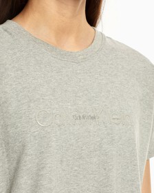 EMBOSSED ICON CROPPED TEE, GREY HEATHER, hi-res
