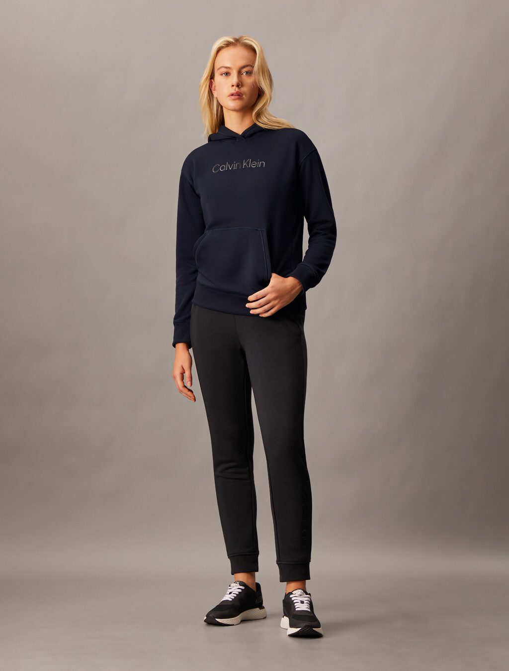 Essentials+ Recycled Polyester Hoodie, Black Beauty, hi-res