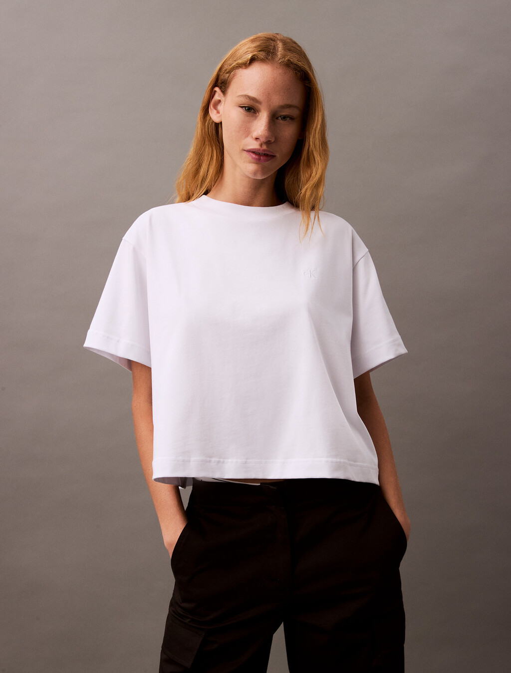 Cropped Iridescent Print T-shirt, Brilliant White, hi-res