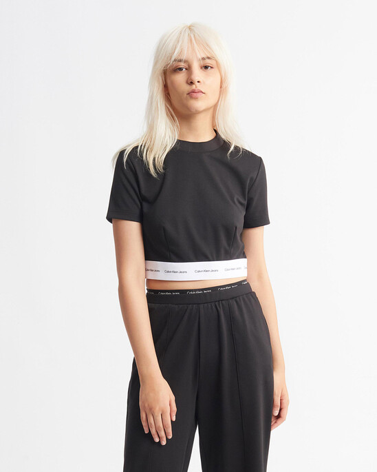 LOGO HEM HIGH NECK TOP