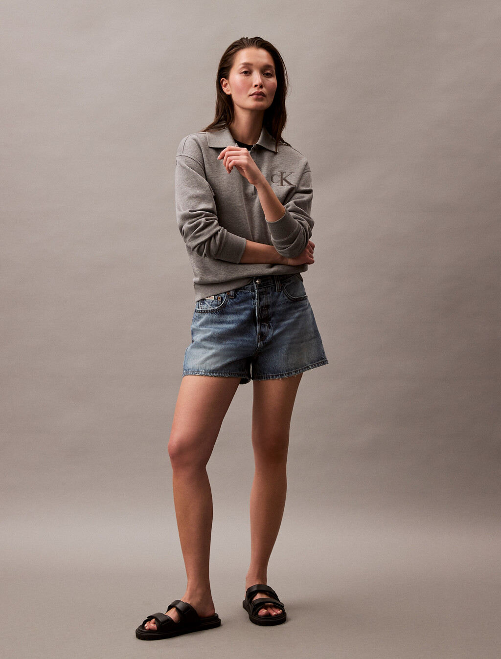 Relaxed Denim Bermuda Shorts, LIGHT PERI, hi-res