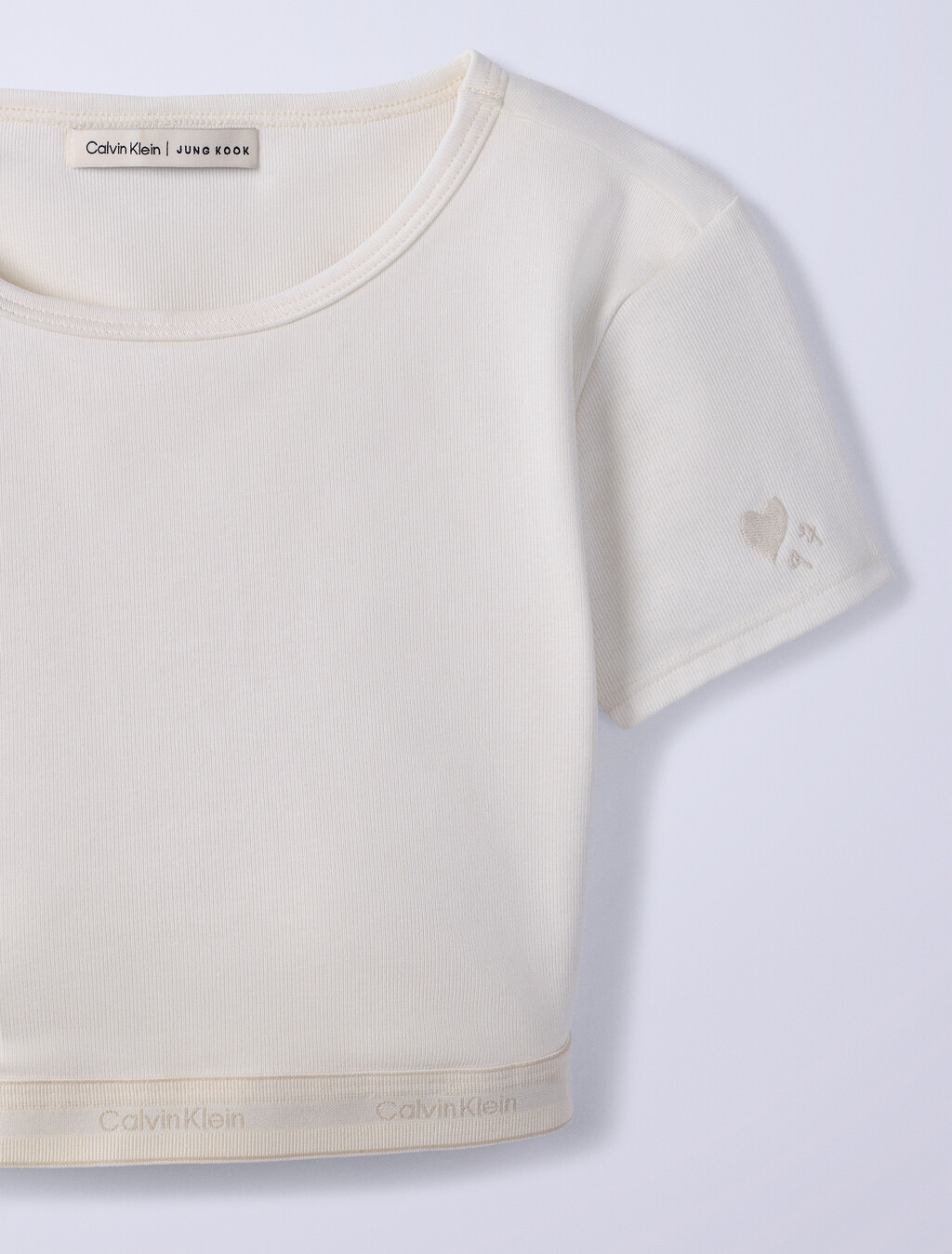 Jung Kook for Calvin Klein Heritage Cotton Lightly Lined T-Shirt Bralette, Tofu, hi-res