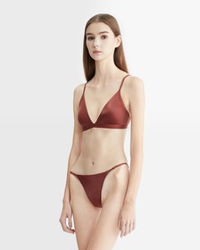 Form To Body Luster Lightly Lined Triangle Bra, Hot Chocolate, hi-res