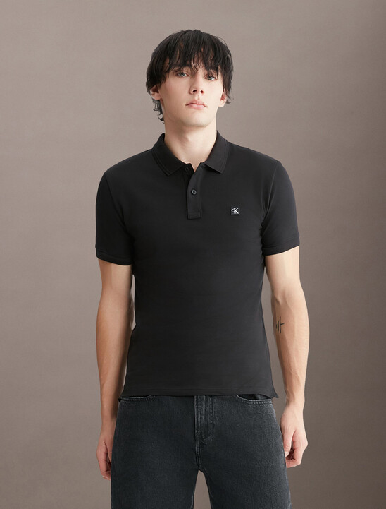 Ck Badge Slim Smooth Cotton Polo