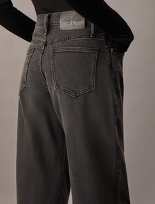 High Rise Loose Black Jeans, Denim Black, hi-res