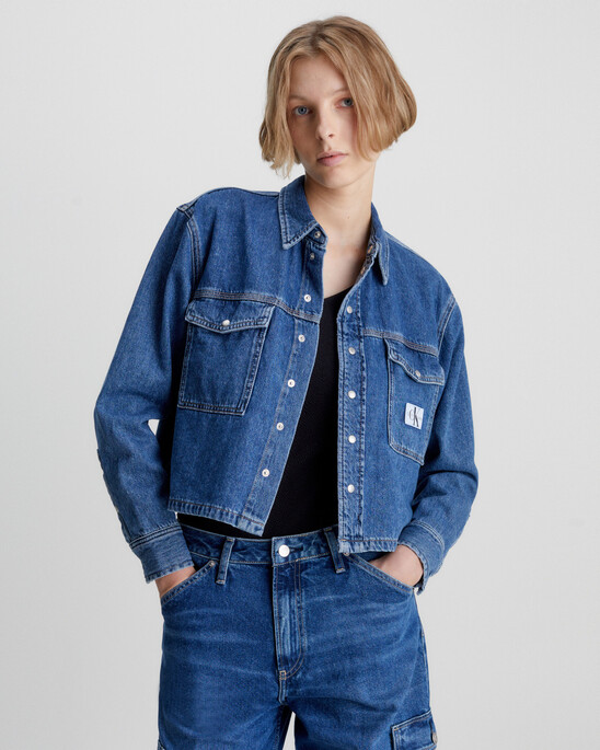 CROPPED DENIM SHIRT JACKET