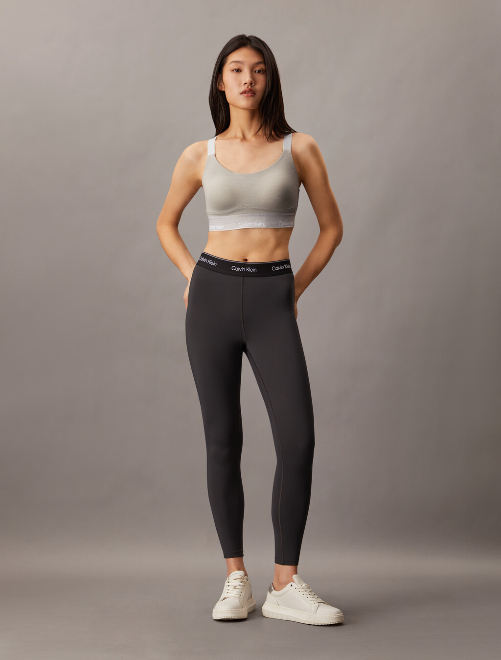 Essentials Modern High Support Bra, B10 Grey Heather, hi-res
