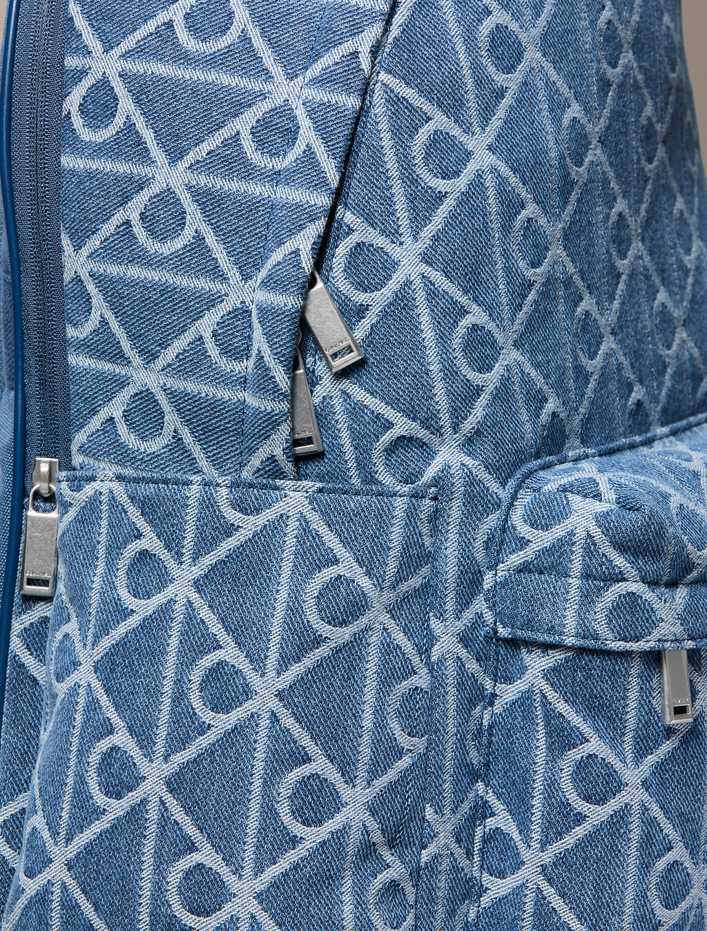 Denim Logo Jacquard Backpack, Denim JQD Medium Wash, hi-res