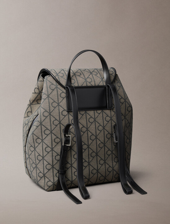 Emblem Logo Jacquard Flap Backpack