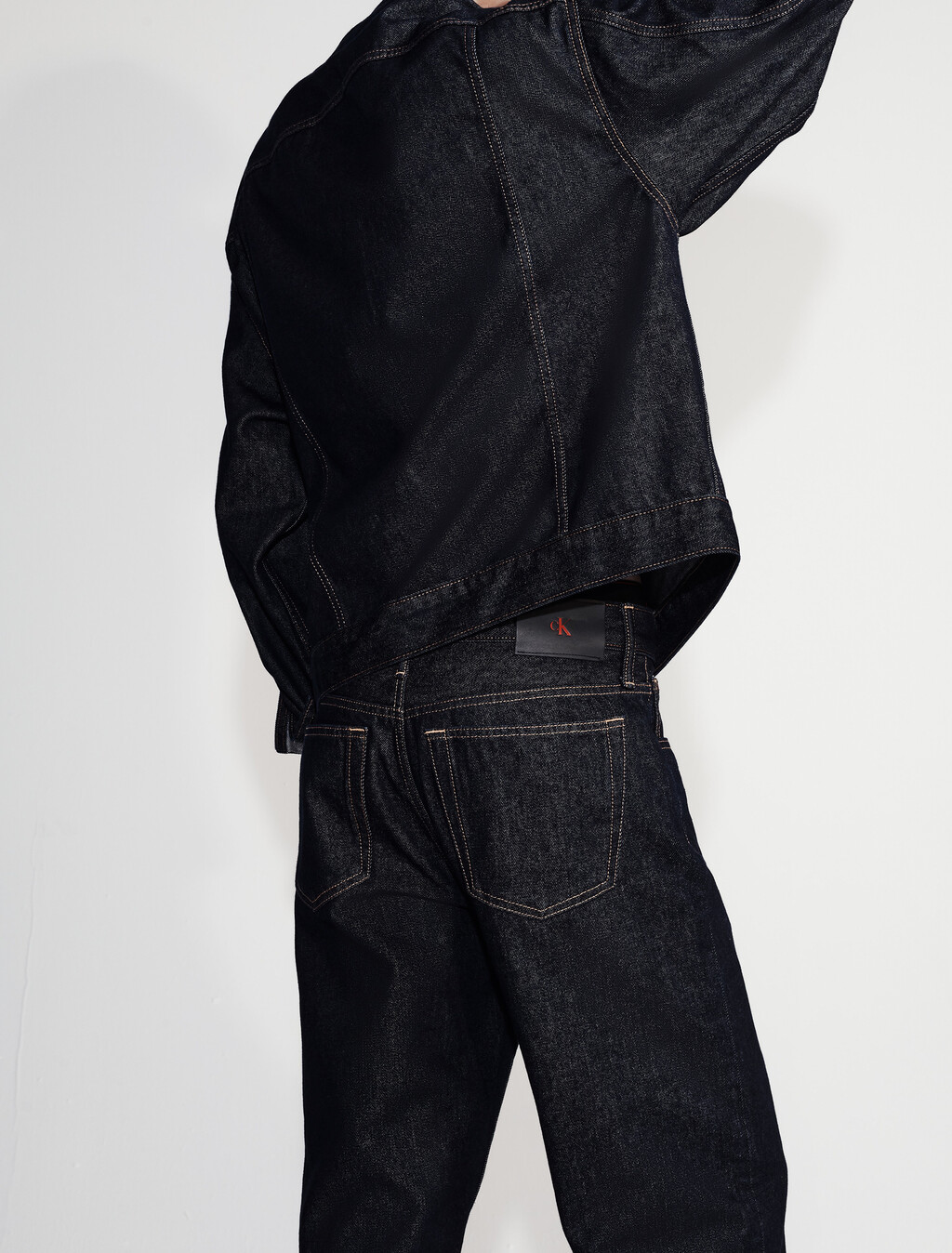 90s Straight Asymmetric Jeans, Rinse Denim, hi-res