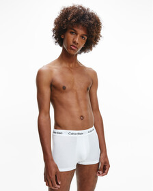 COTTON STRETCH 3 PACK LOW RISE TRUNK, White/ Pyro Blue /Red Ginger, hi-res