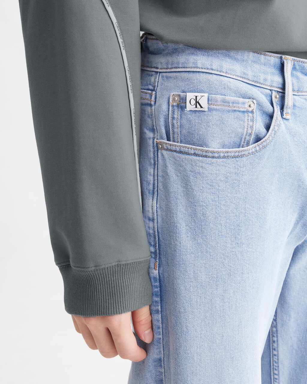 Reconsidered 90s Straight Recycled Cotton Jeans, Chalky Blue, hi-res
