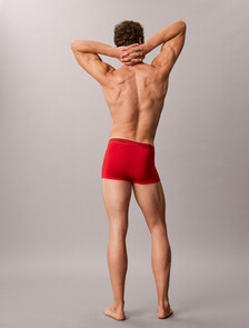 3 Pack Low Rise Trunks - Microfibre Stretch, Black/Goji Berry/Established Red, hi-res