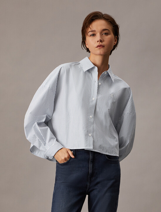 Cropped Stripe Shirt