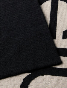 Wool Cashmere Blend Scarf, Black/Chateau, hi-res