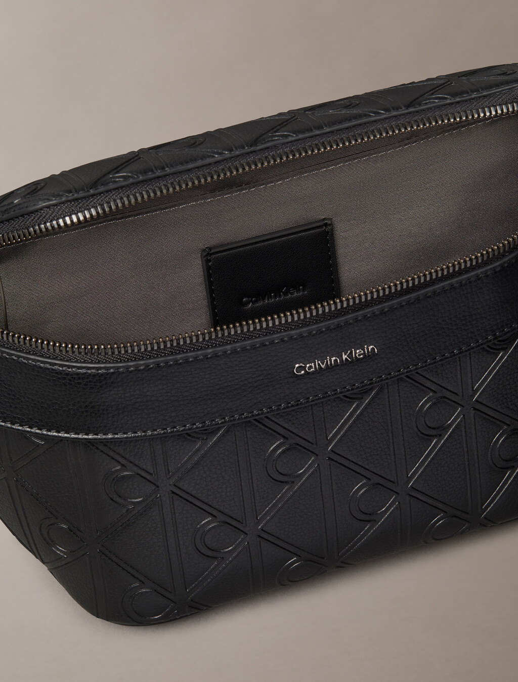 Embossed Emblem Logo Bum Bag, Black, hi-res