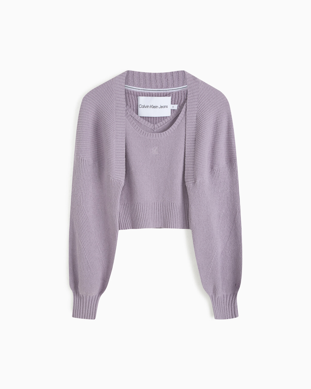 Feminine 2 In 1 Knit Cardigan, LAVENDER AURA, hi-res