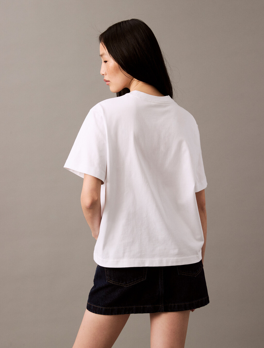 Relaxed Standard Logo Crewneck Tee, Brilliant White, hi-res