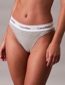 High Leg Bikini Briefs - Icon Cotton Modal, Grey Heather, hi-res