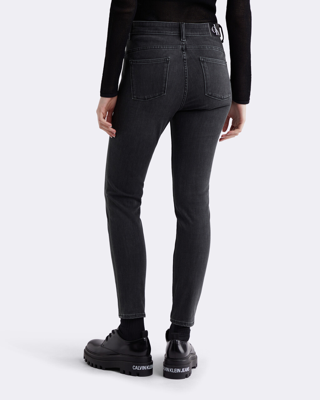 37.5 Bi-Stretch High Rise Body Skinny Ankle Jeans, 049A WASHED BLK, hi-res