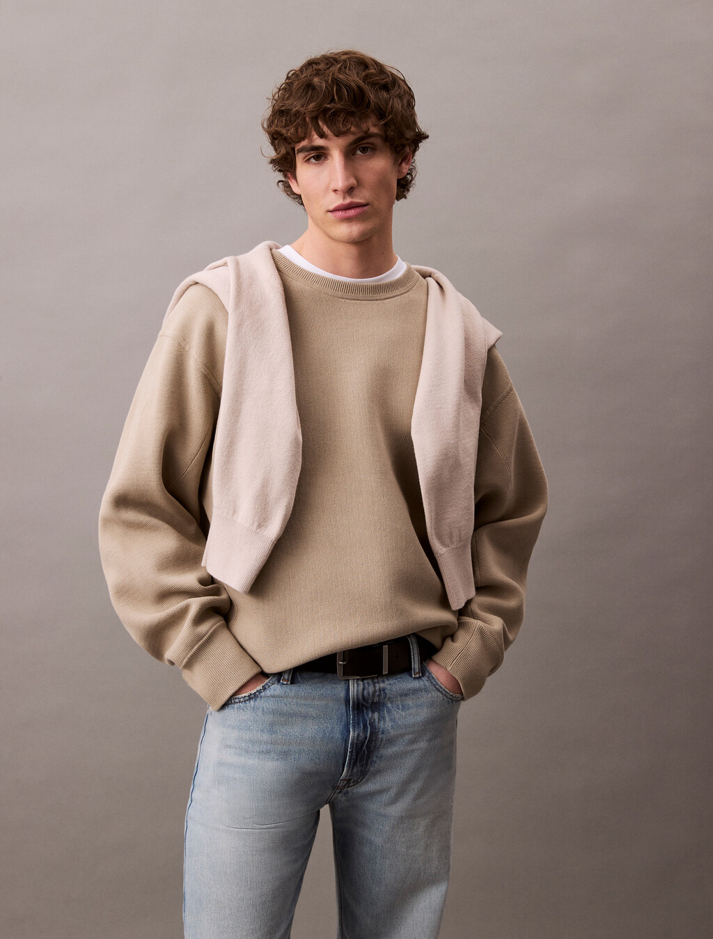 Cotton Blend Relaxed Sweatshirt, Pure Cashmere, hi-res