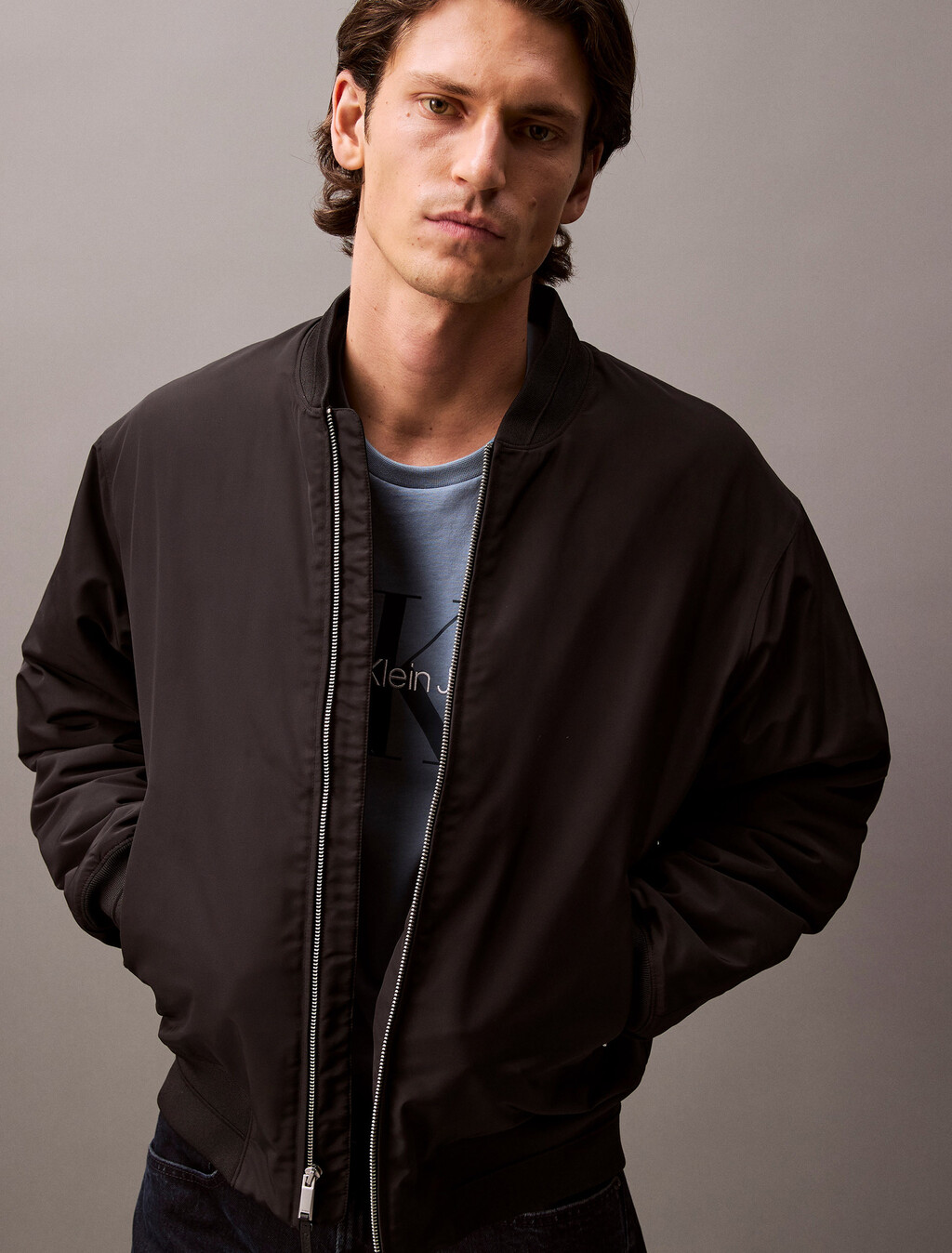 Hero Matte Classic Bomber Jacket, Black, hi-res
