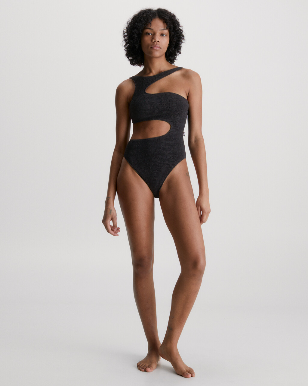 CK Texture Cut Out Swimsuit, Pvh Black, hi-res