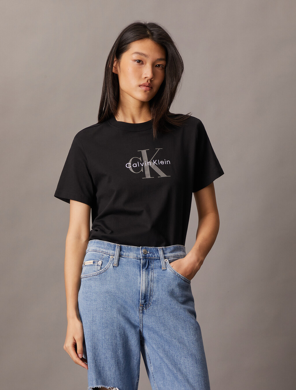 Monogram T-shirt, Black, hi-res