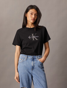 Monogram T-shirt, Black, hi-res