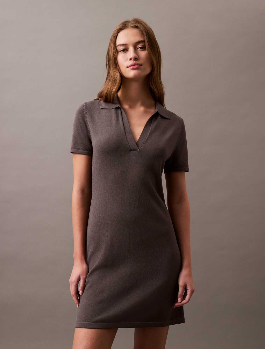 Liquid Shine Johnny Collar Mini Dress, Eiffel Tower, hi-res