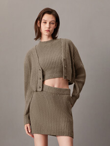 Chenille Relaxed Cardigan Set, Falcon, hi-res