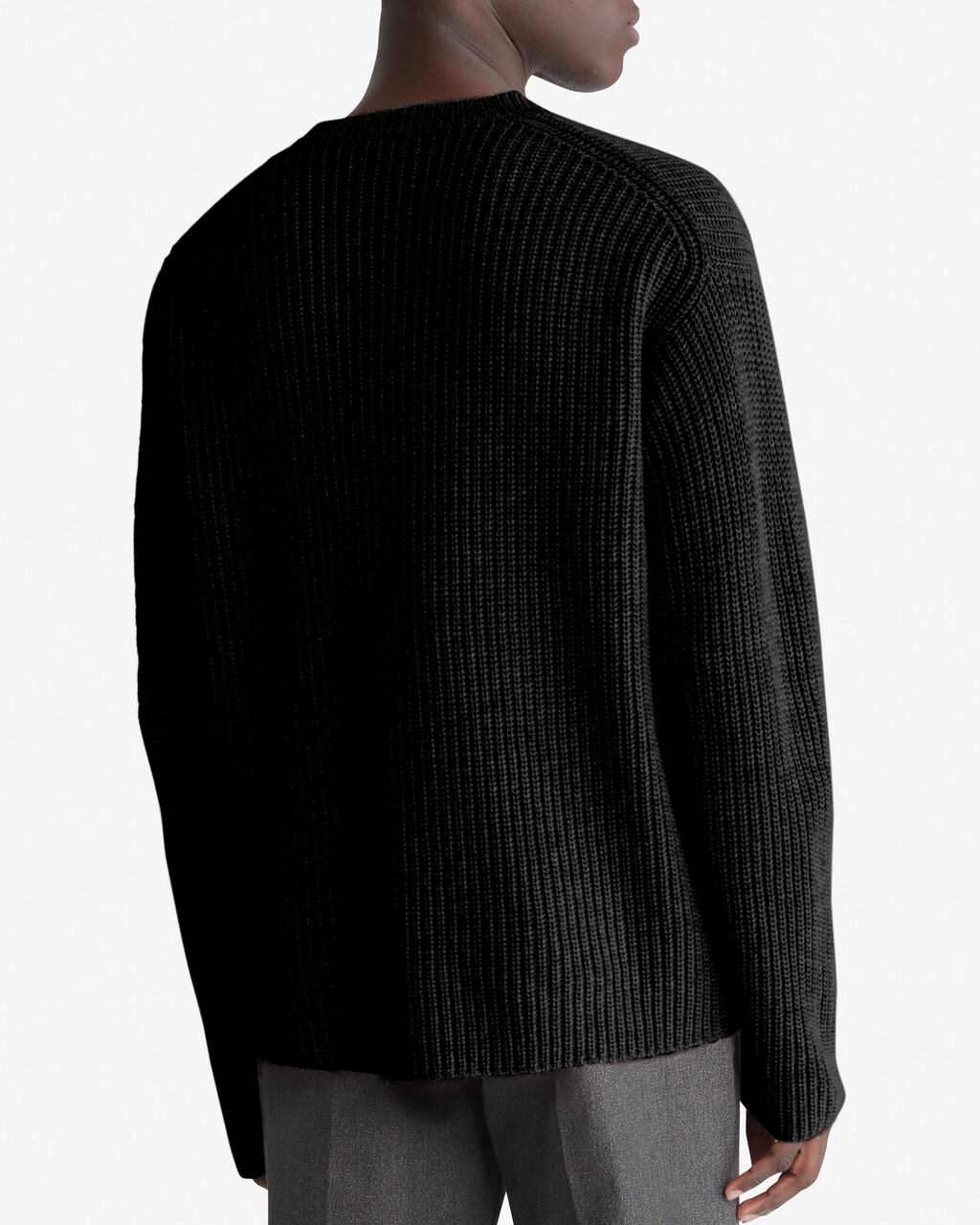Standards Ribbed Crewneck Sweater, Black Beauty, hi-res