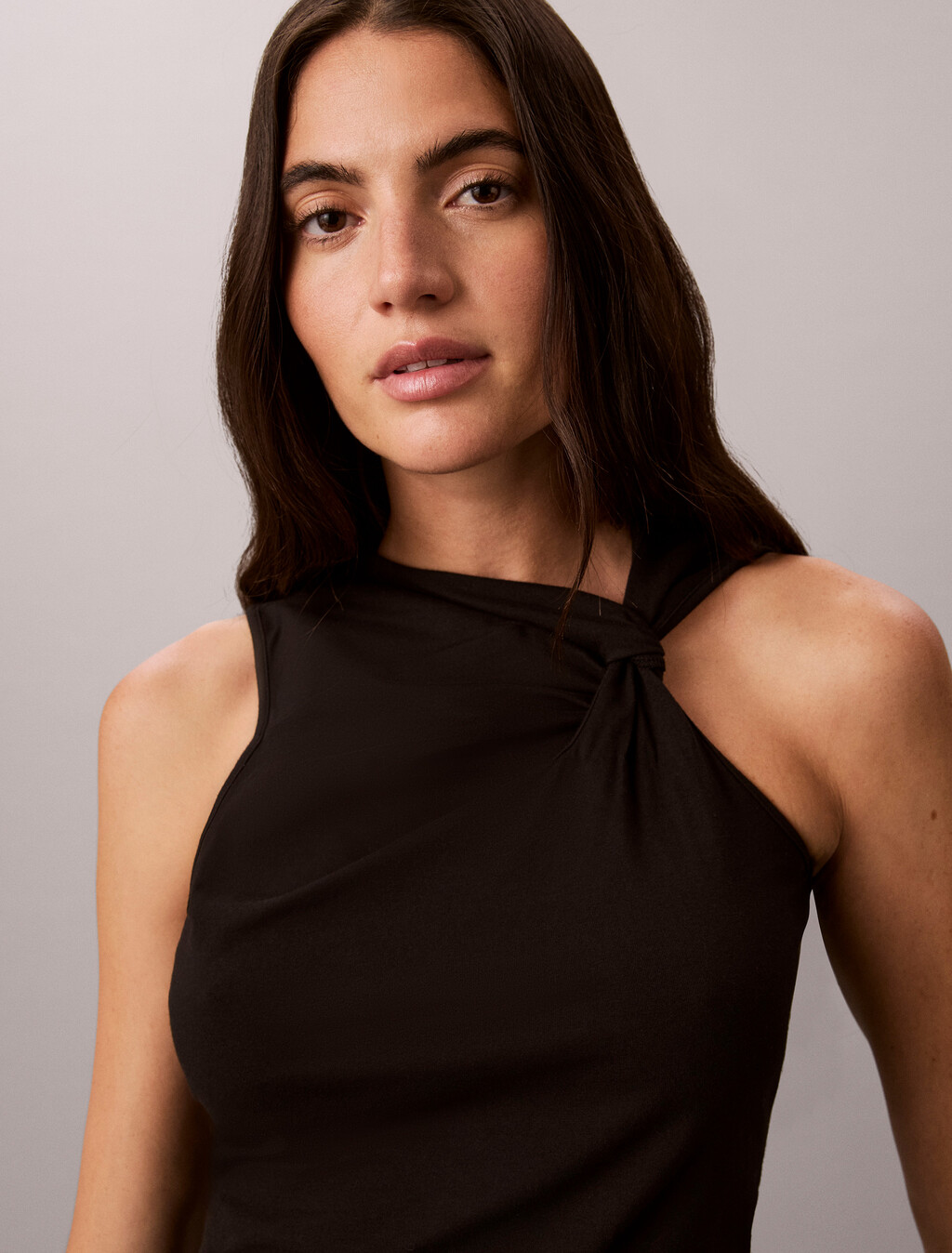 Cotton Stretch Sensual Tank Top, Black, hi-res