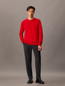 Classic Cashmere Crewneck Sweater, Scarlet Sage, hi-res