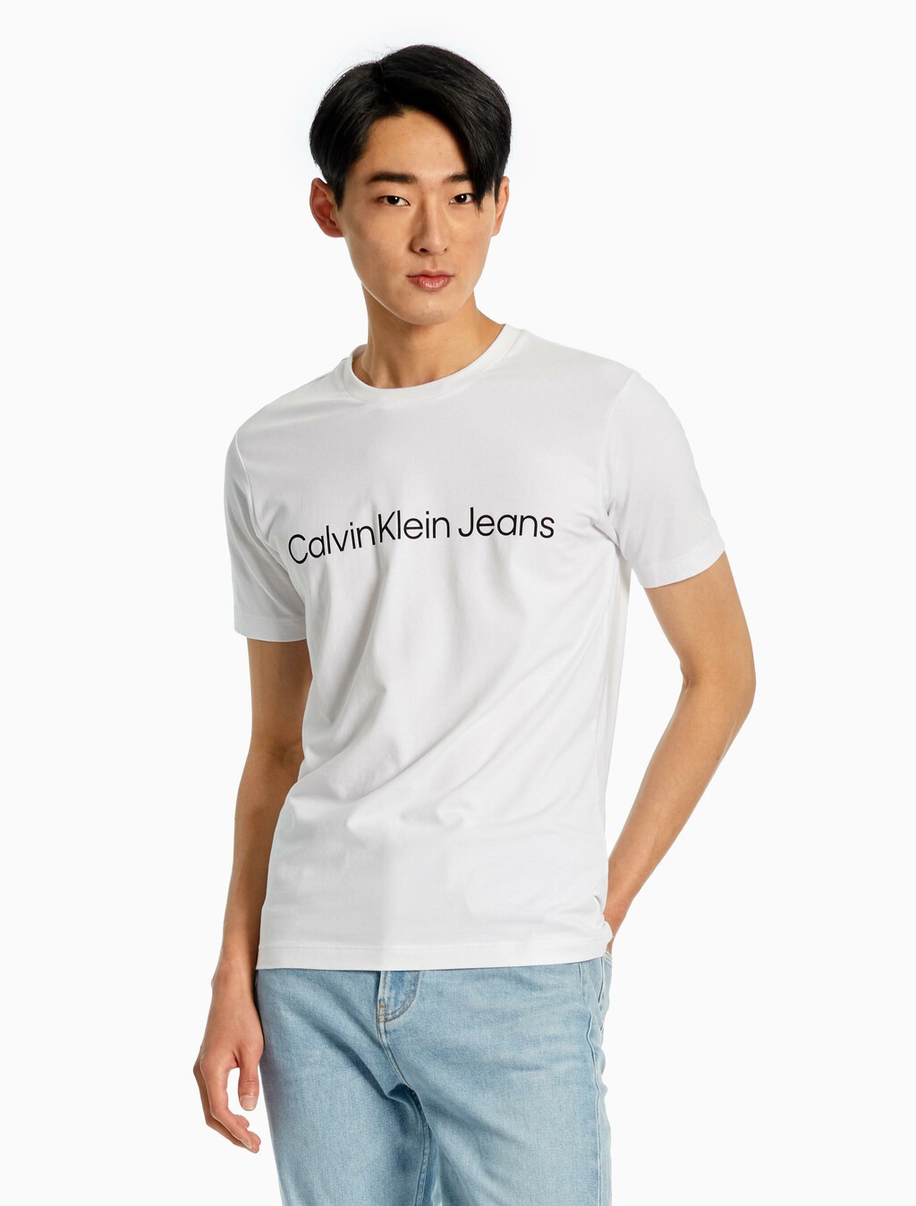 Institutional Logo Slim Tee, Bright White, hi-res