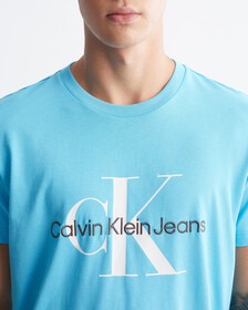 Monogram Organic Cotton Tee, Blue Tide, hi-res