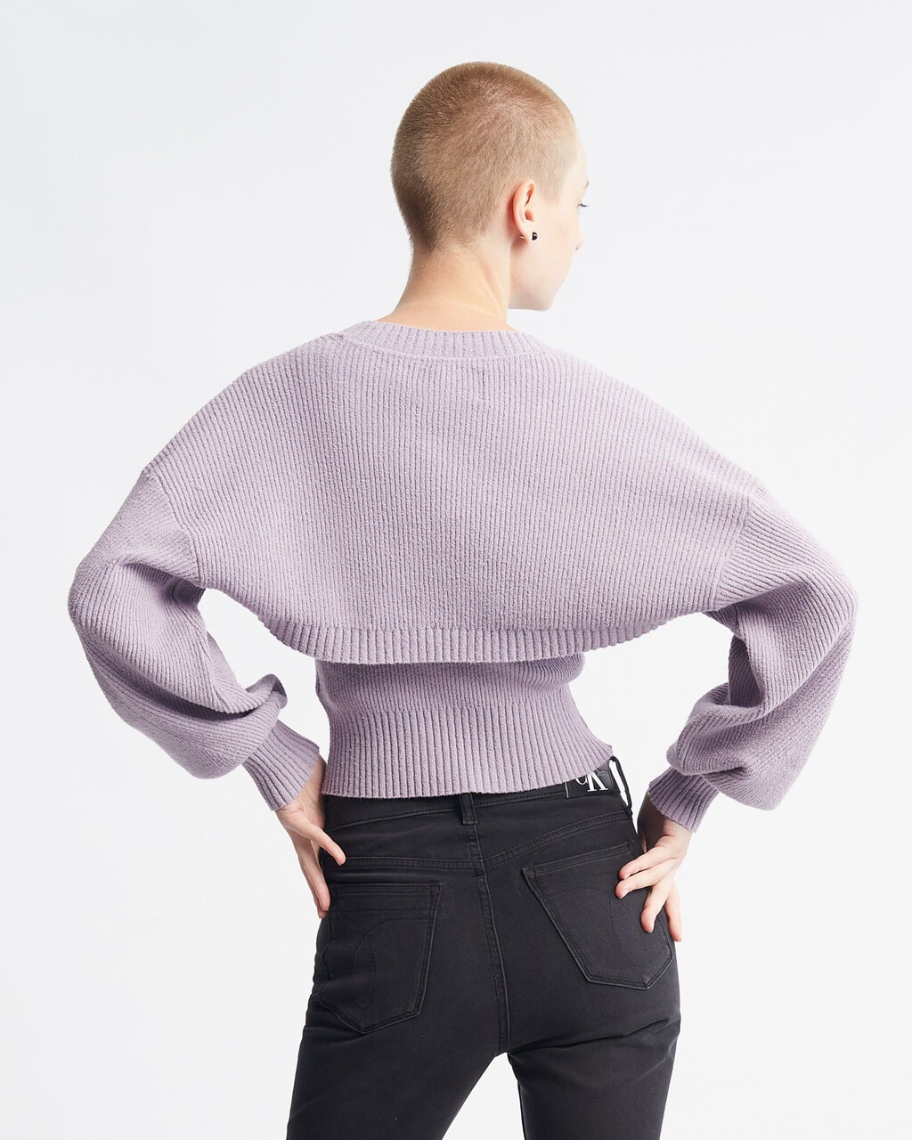 Feminine 2 In 1 Knit Cardigan, LAVENDER AURA, hi-res