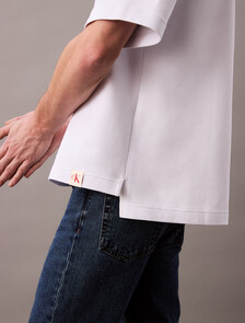Monogram Textured Pique Tee, Brilliant White, hi-res