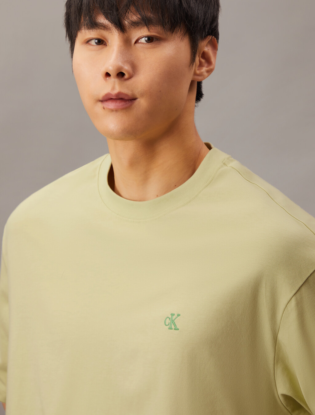 Calvin Logo Crew Neck Tee, Hay, hi-res
