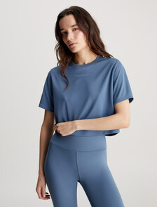 Cropped Gym T-shirt, CERAMIC BLUE, hi-res