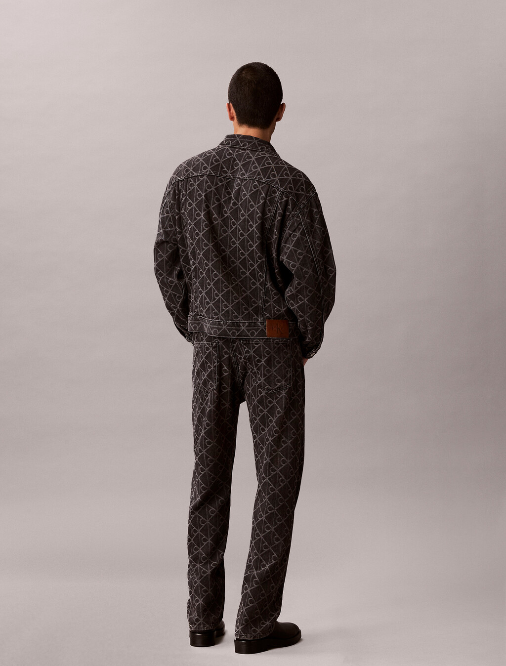 90s Signature Emblem Jacquard Jeans, BLACK EMBLEM, hi-res