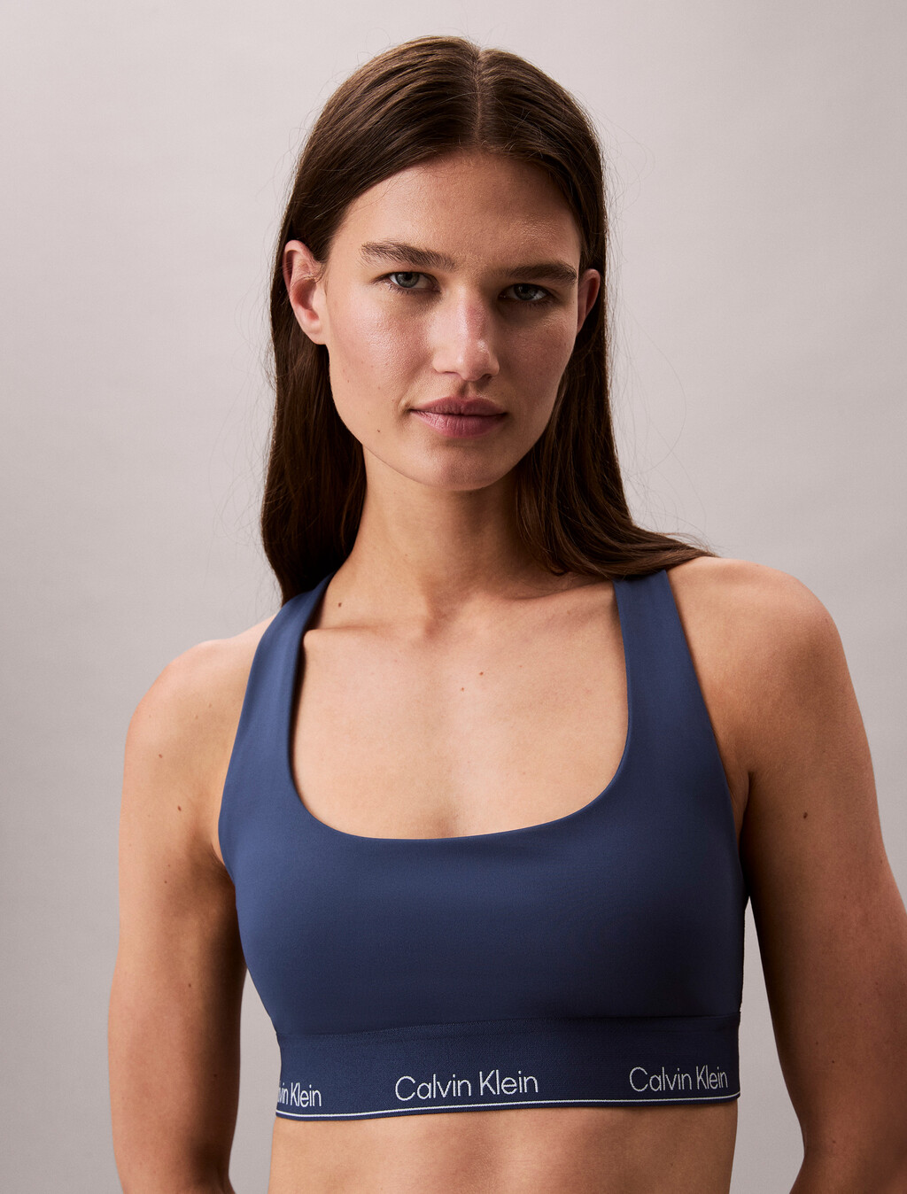 Essentials Modern Medium Support Bra, Dark Denim, hi-res