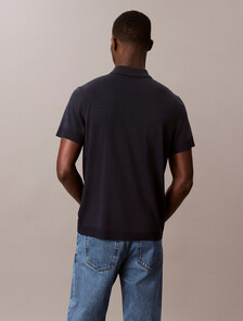 Fine Knit Lyocell Blend Polo Shirt, Dark Sapphire, hi-res